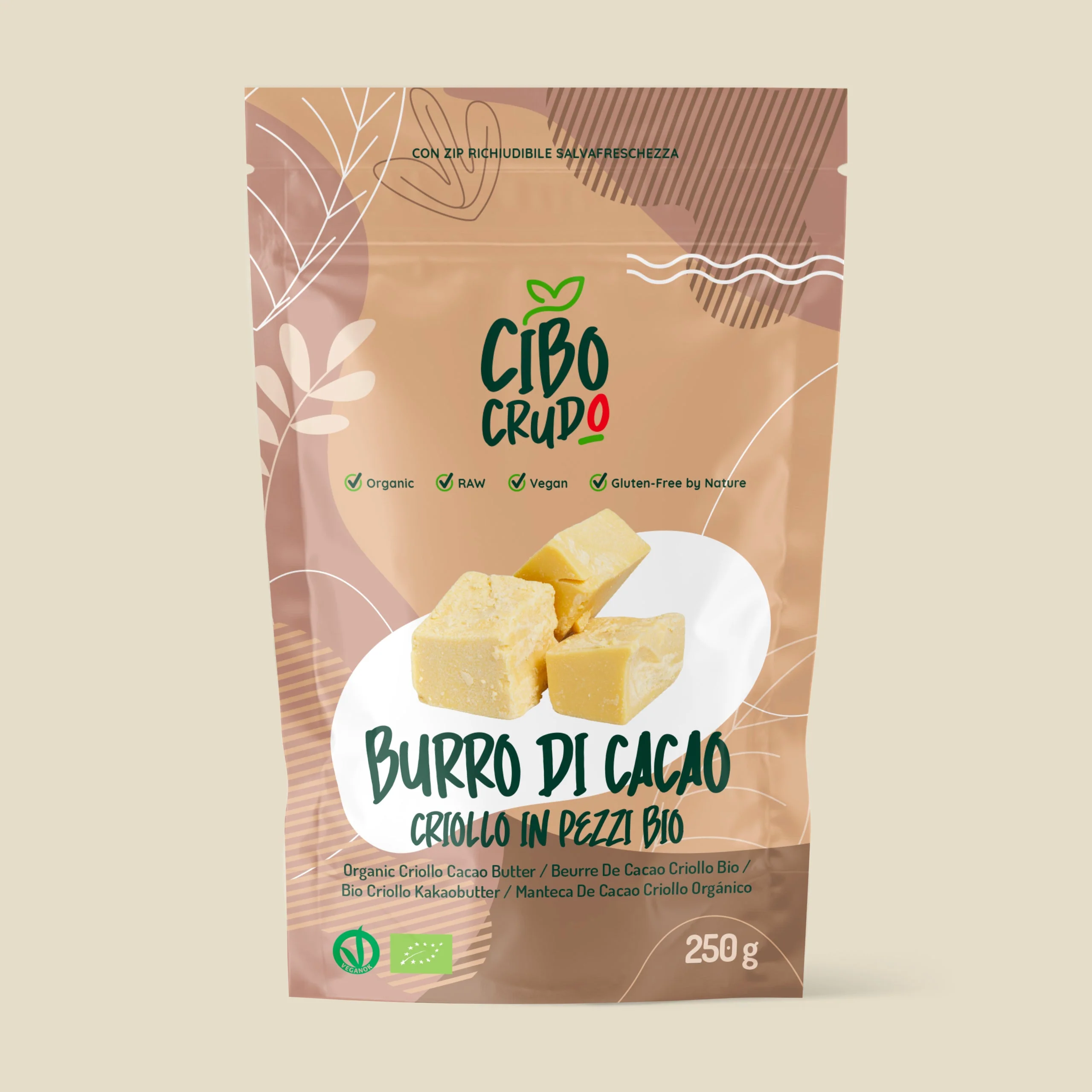 Burro di Cacao in Pezzi Crudo Bio - Cocoa Butter Raw Organic Pieces - 250g